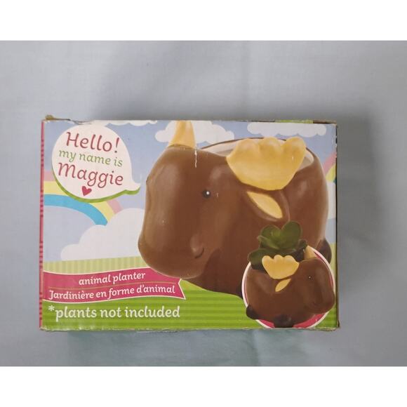 "Hello my name is Maggie" Moose animal planter. - Picture 1 of 4